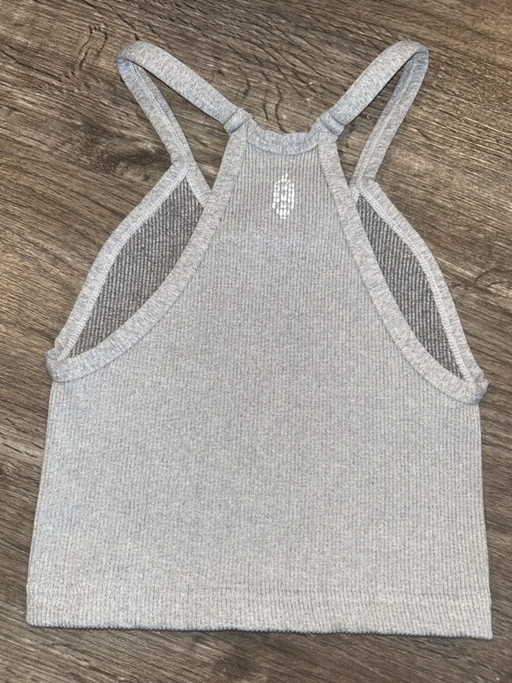 Free People Movement Ribbed Crop Tank Gray High Neck Strappy XS S - Picture 2 of 7
